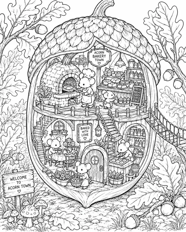 Tiny Worlds Coloring Books