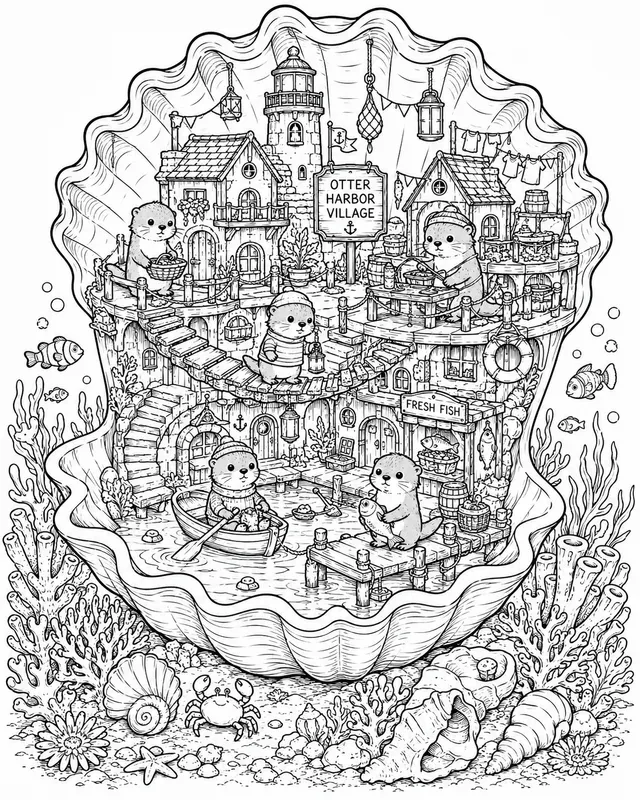Tiny Worlds Coloring Books