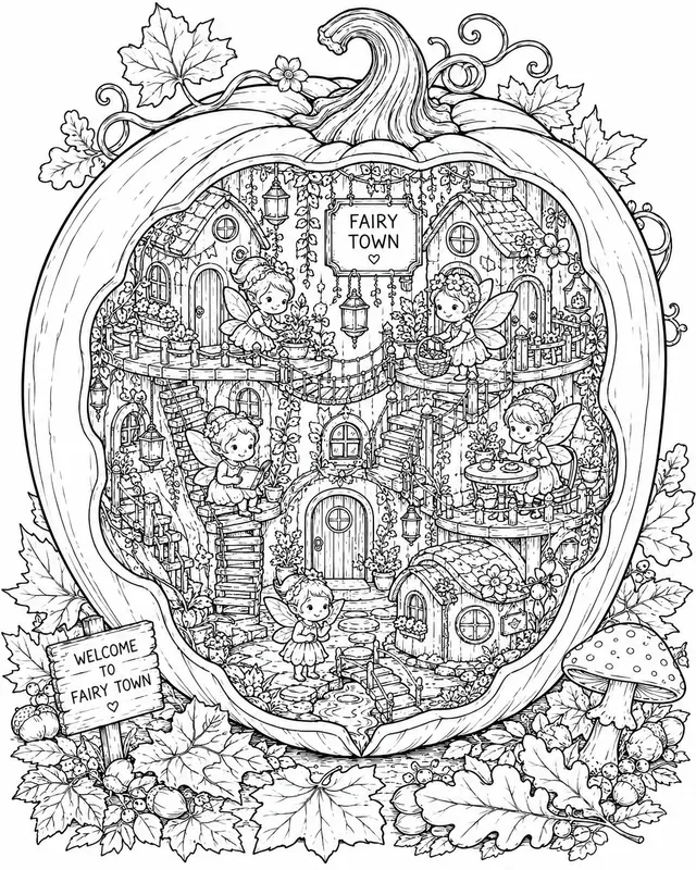Tiny Worlds Coloring Books