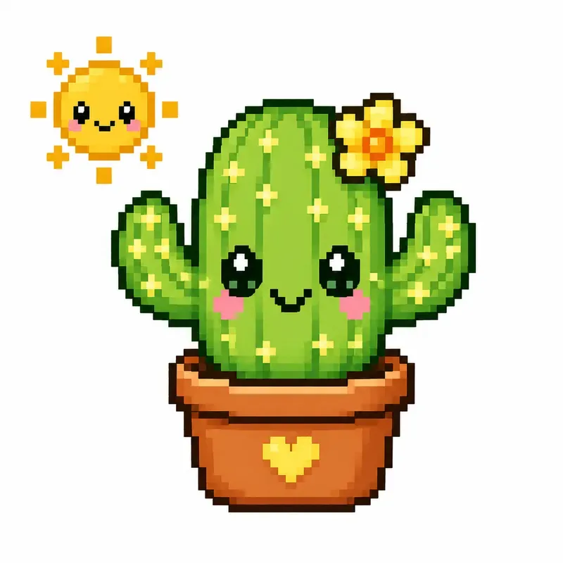 Pixel Art Cute Icons Retro