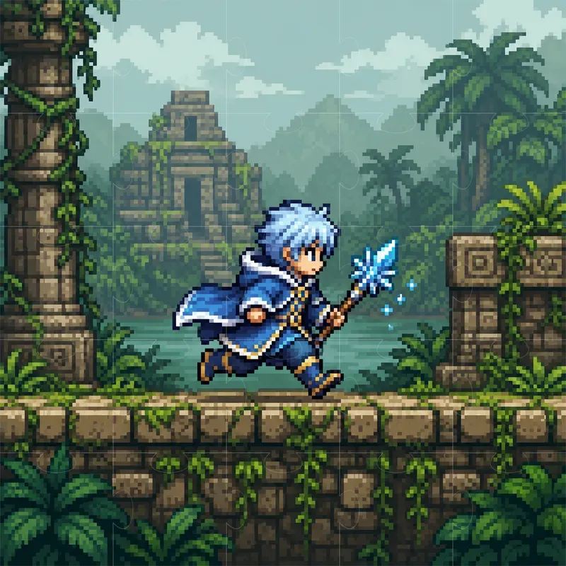 Retro Game Pixel Character Art