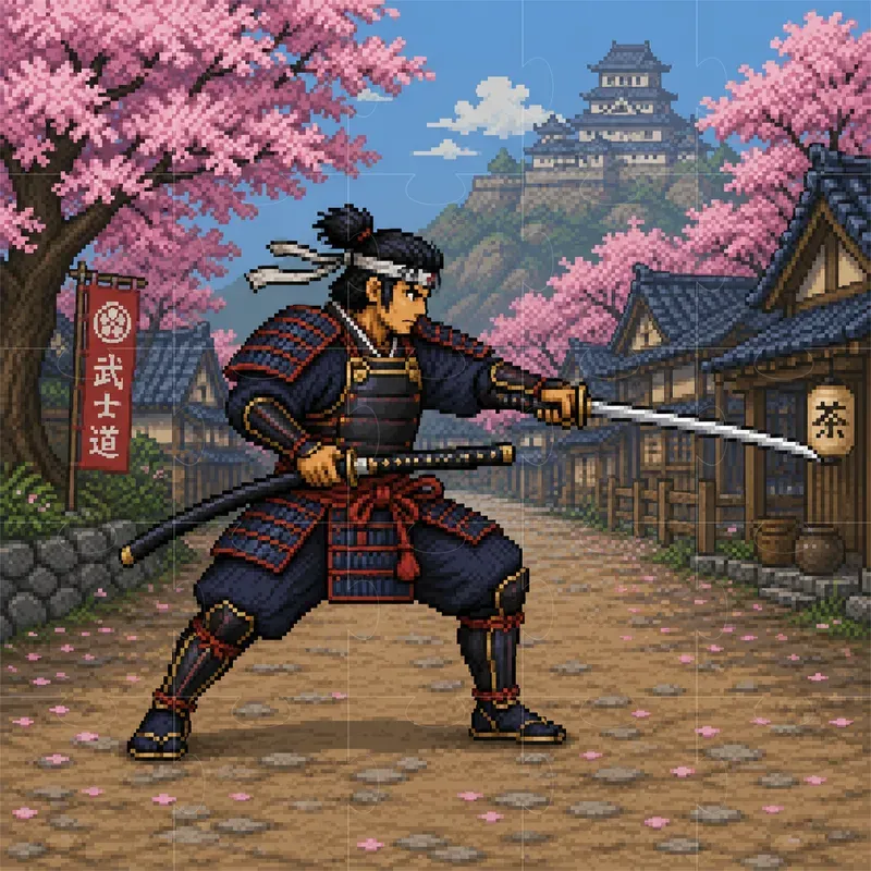 Retro Game Pixel Character Art