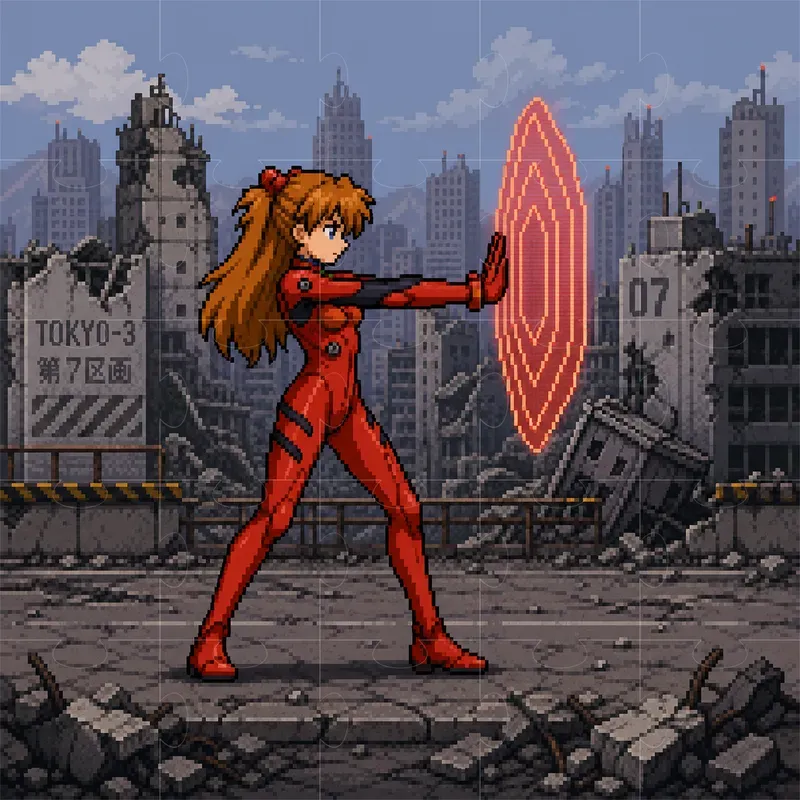 Retro Game Pixel Character Art