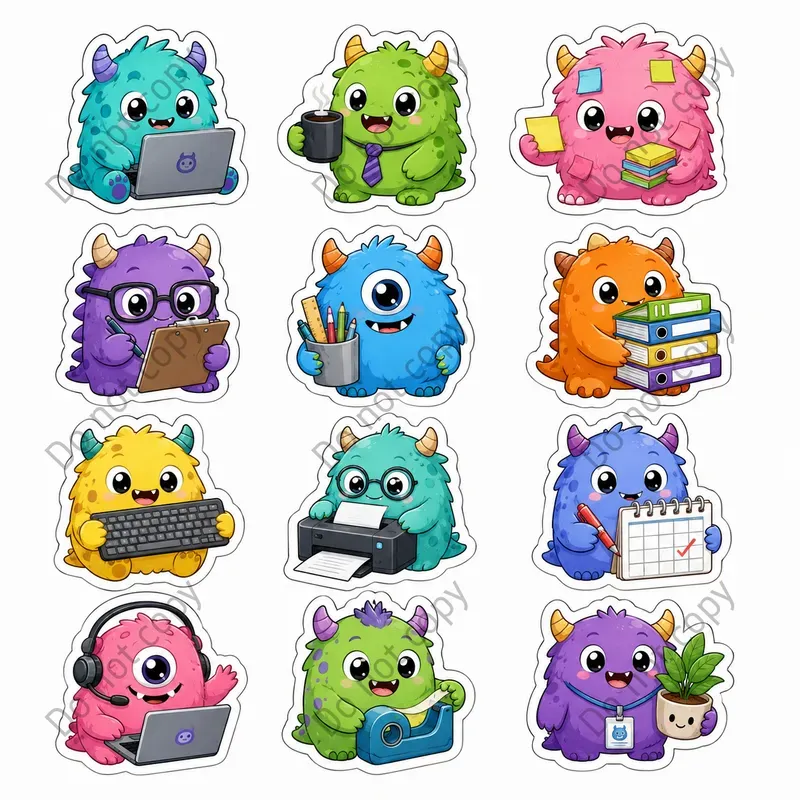Cute Monster Sticker Sheets