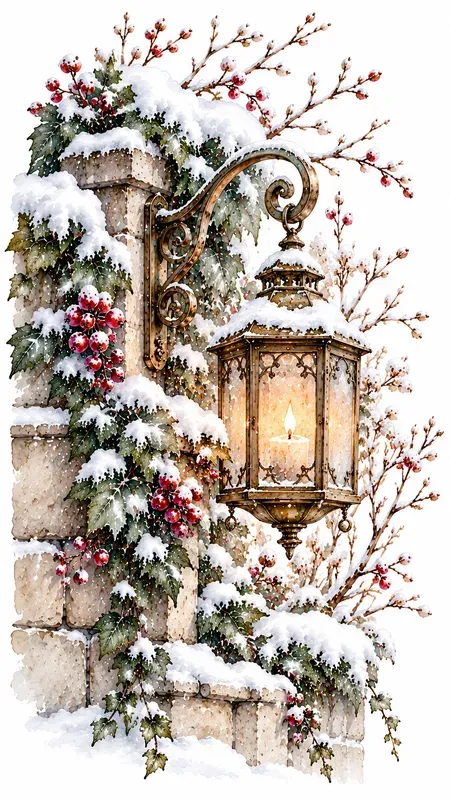 Hidden Winter Garden Watercolor Cliparts