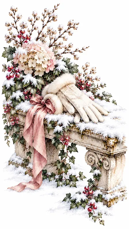 Hidden Winter Garden Watercolor Cliparts