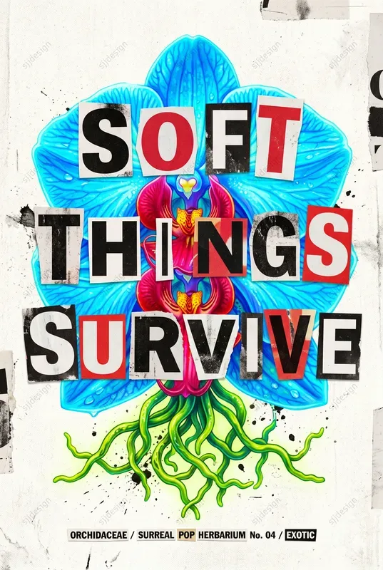 Surreal Pop Botanical Collage Art