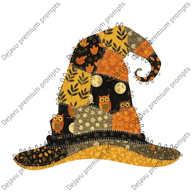 Halloween Patchwork Witchs Hats