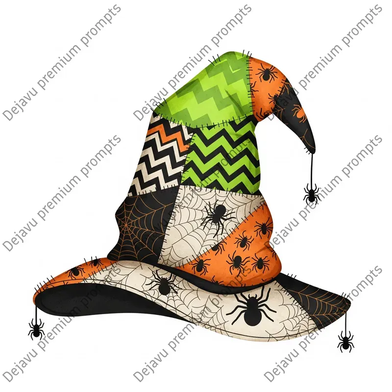 Halloween Patchwork Witchs Hats