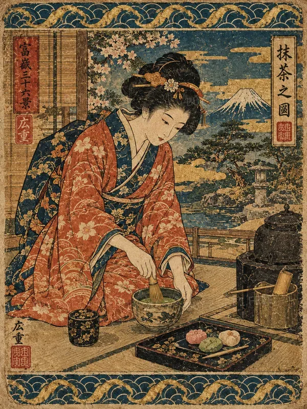 Traditional Japanese Ukiyoe Food Posters