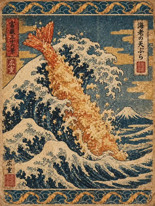 Traditional Japanese Ukiyoe Food Posters