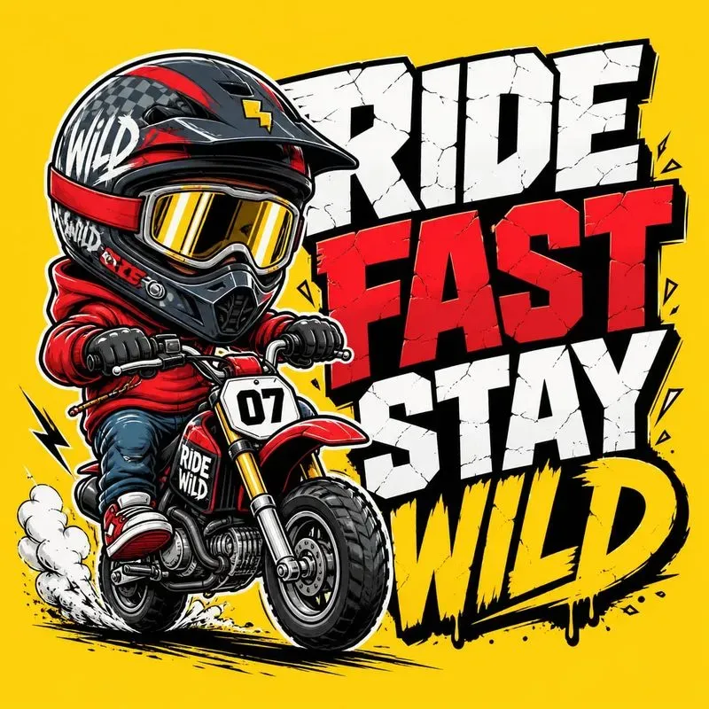 Bold Cartoon Biker Typography Posters