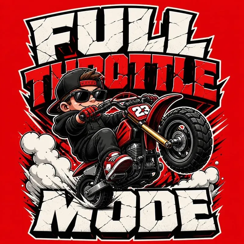 Bold Cartoon Biker Typography Posters