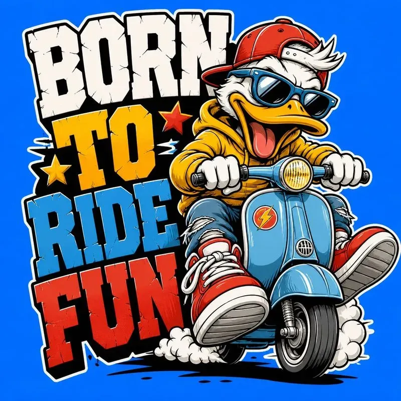 Bold Cartoon Biker Typography Posters