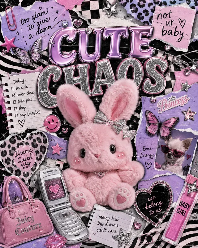Y2k Scrapbook Animal Posters