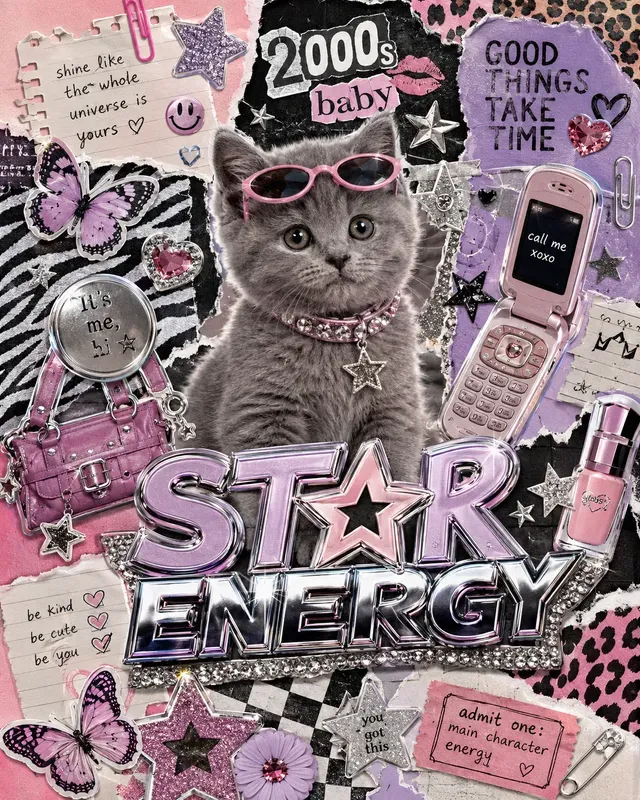 Y2k Scrapbook Animal Posters