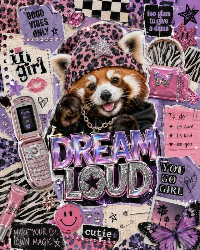 Y2k Scrapbook Animal Posters