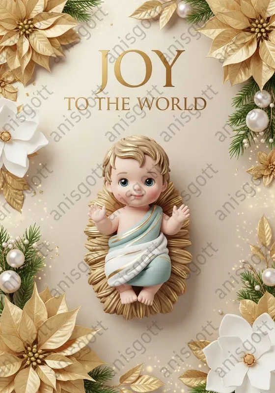 Golden Luxury Christmas Clay Art Posters