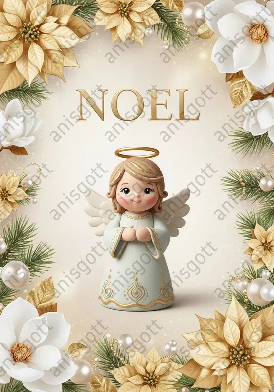 Golden Luxury Christmas Clay Art Posters