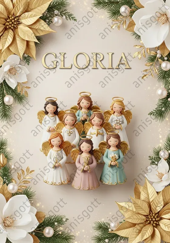 Golden Luxury Christmas Clay Art Posters