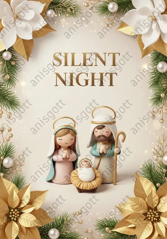 Golden Luxury Christmas Clay Art Posters