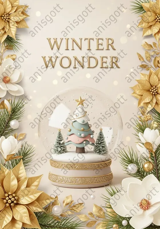 Golden Luxury Christmas Clay Art Posters