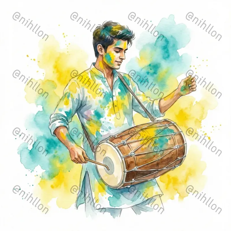 Watercolor Holi Cliparts