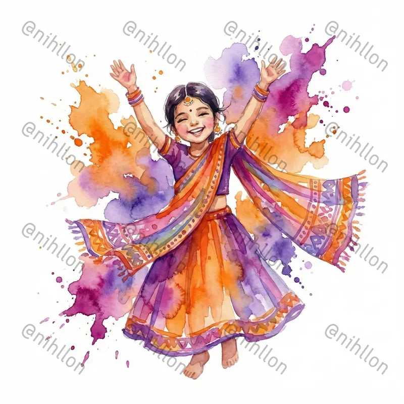 Watercolor Holi Cliparts