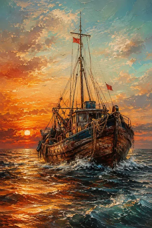 Expressive Nautical Art Scenes
