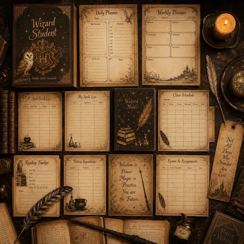 Dark Academia Planner Template Packs