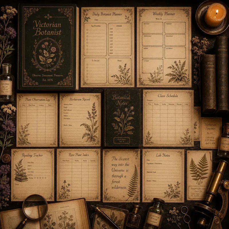 Dark Academia Planner Template Packs