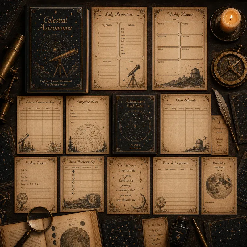 Dark Academia Planner Template Packs