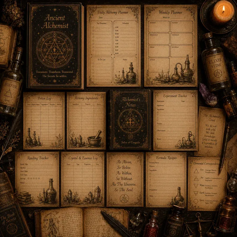 Dark Academia Planner Template Packs