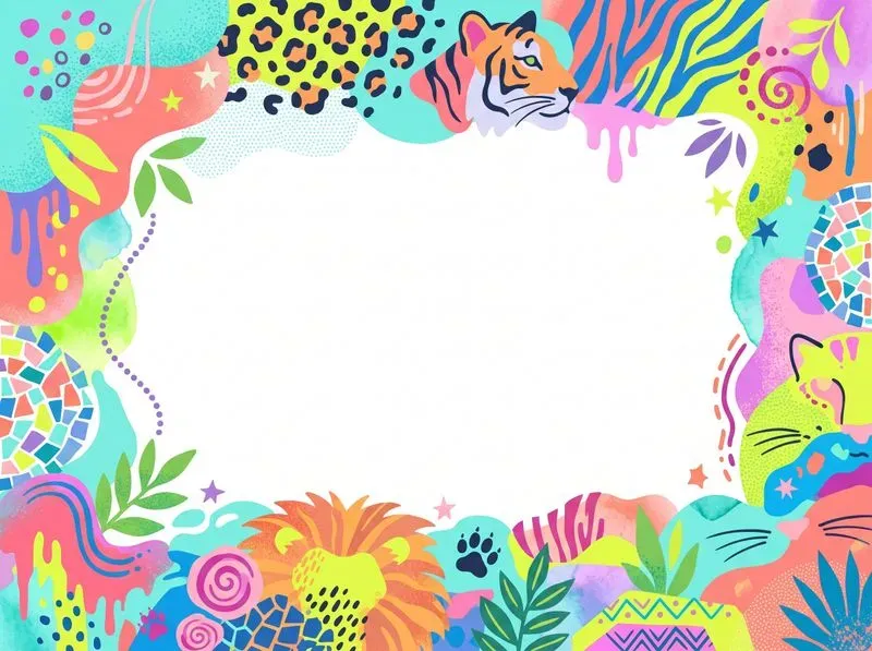 Vibrant Abstract Border Frames