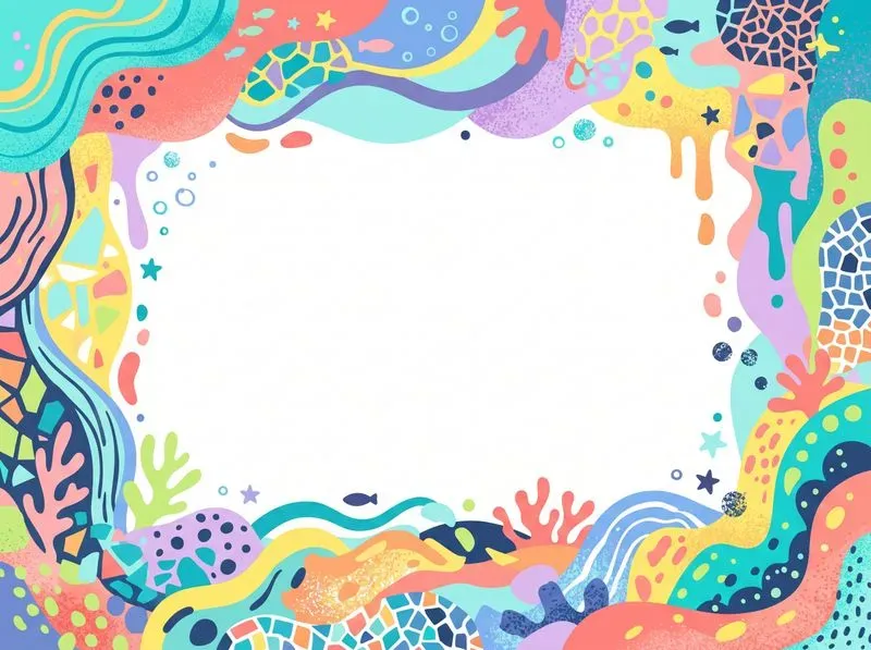 Vibrant Abstract Border Frames
