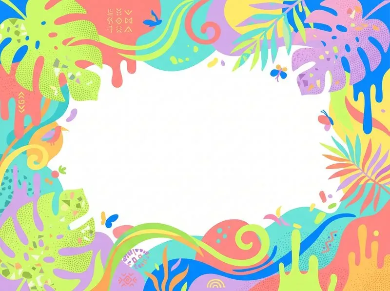 Vibrant Abstract Border Frames