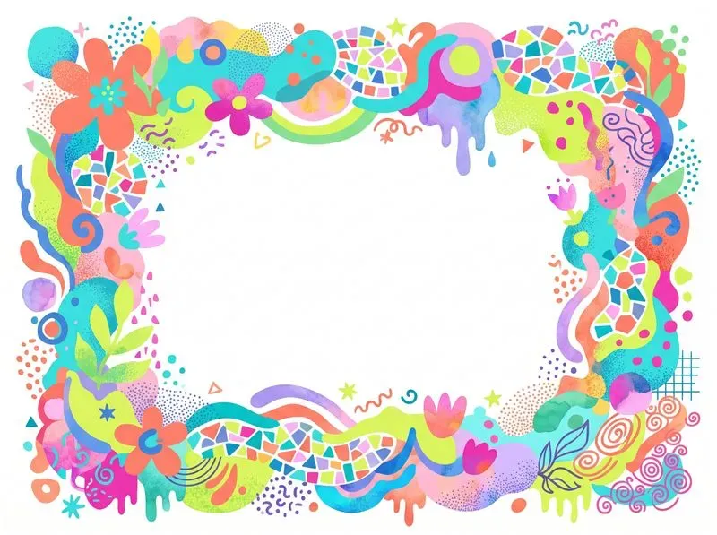 Vibrant Abstract Border Frames