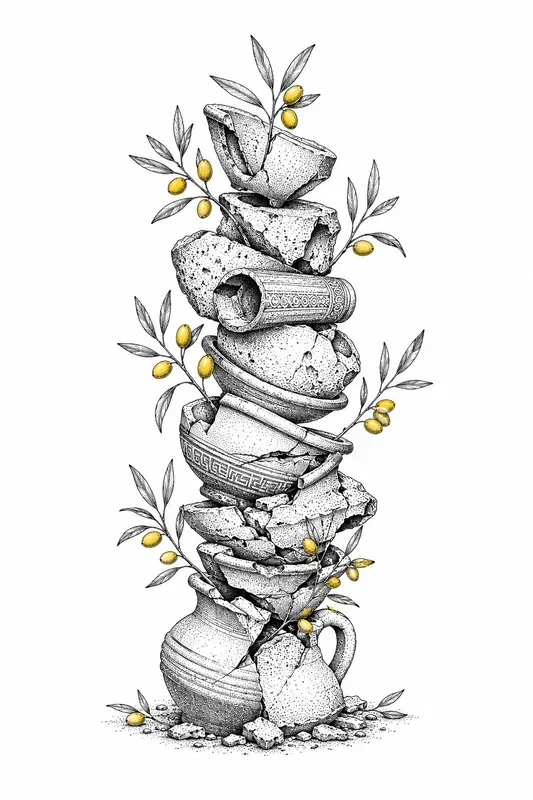 Stippled Zen Stones And Flora Art