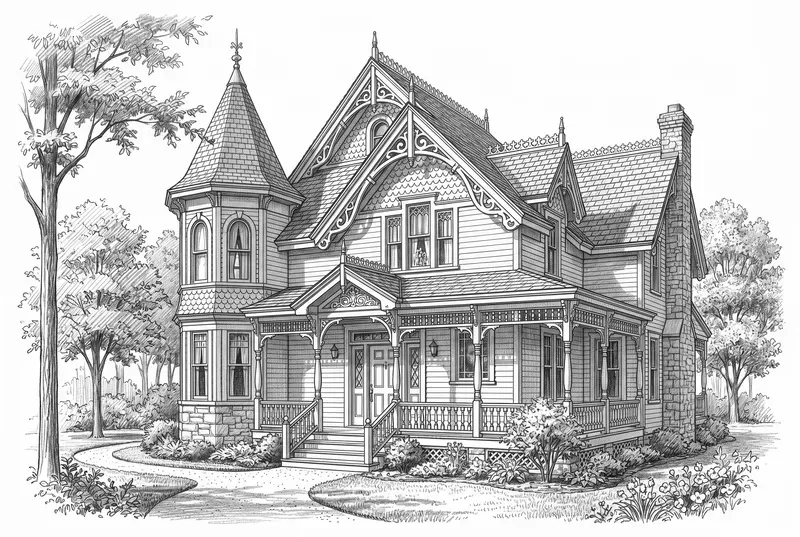 Pencil Sketch House Home Portraits