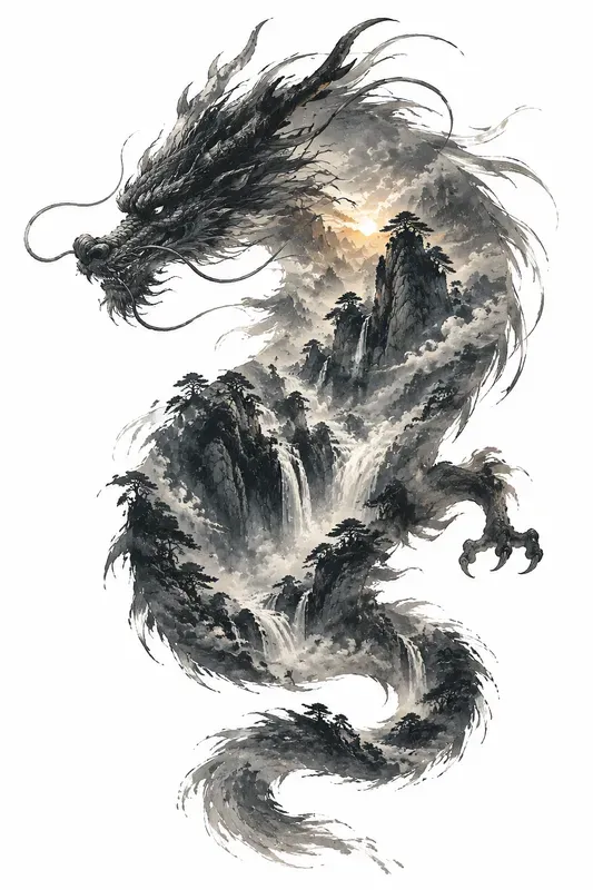 Oriental Ink Double Exposure Posters