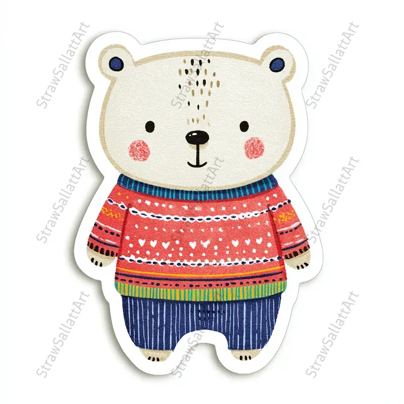 Playful Naive Animal Character Stickers