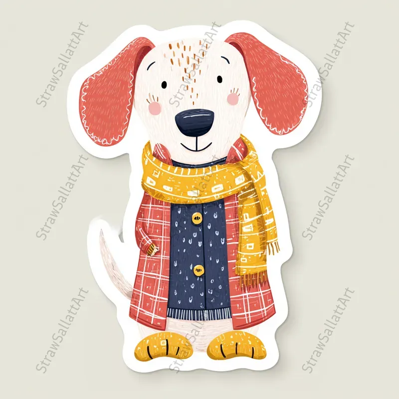 Playful Naive Animal Character Stickers