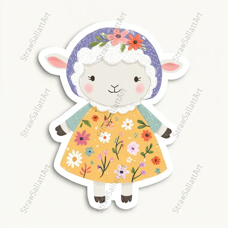 Playful Naive Animal Character Stickers