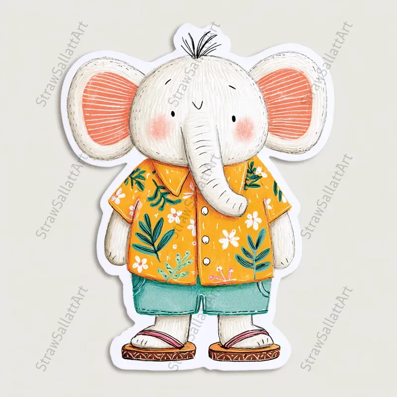 Playful Naive Animal Character Stickers