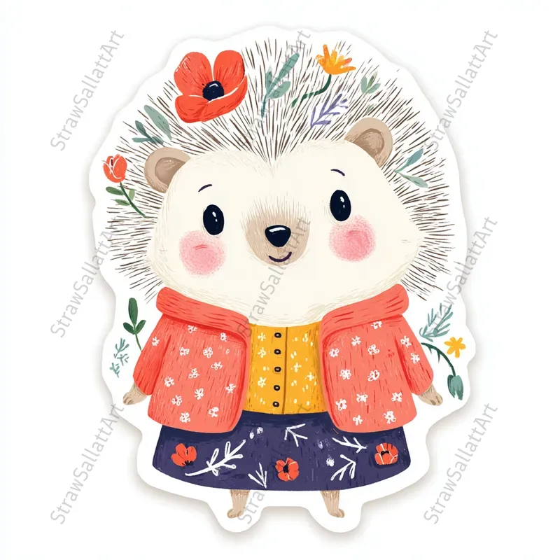 Playful Naive Animal Character Stickers