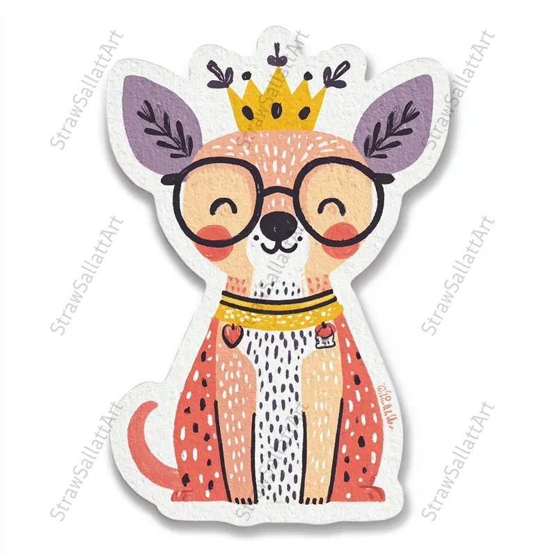 Playful Naive Animal Character Stickers