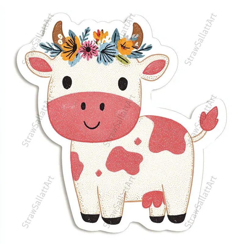 Playful Naive Animal Character Stickers