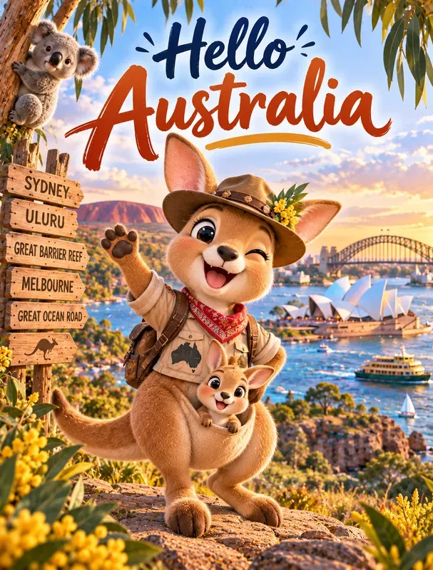 Cute Animal World Travel Posters