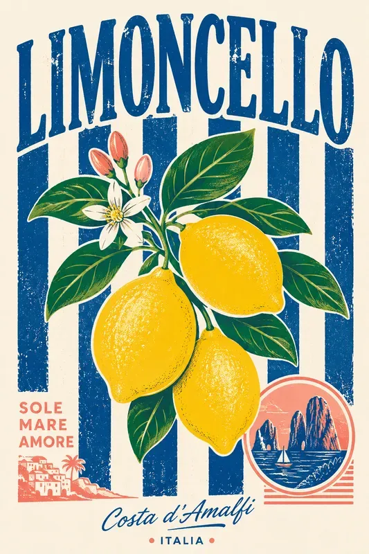 Retro Mediterranean Summer Graphics