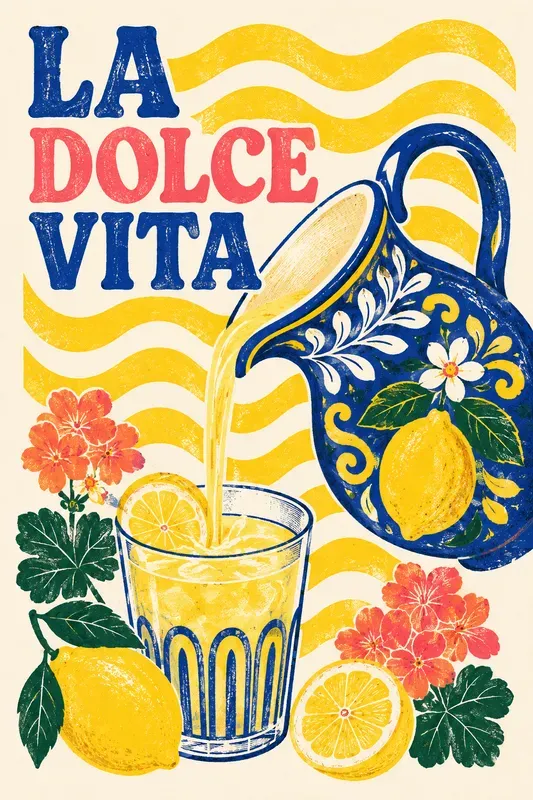 Retro Mediterranean Summer Graphics